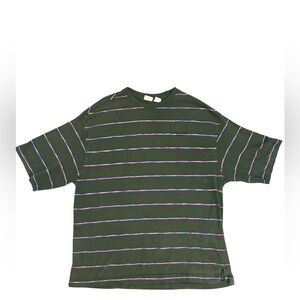 VINTAGE Levi's Green Striped Short Sleeve Tee